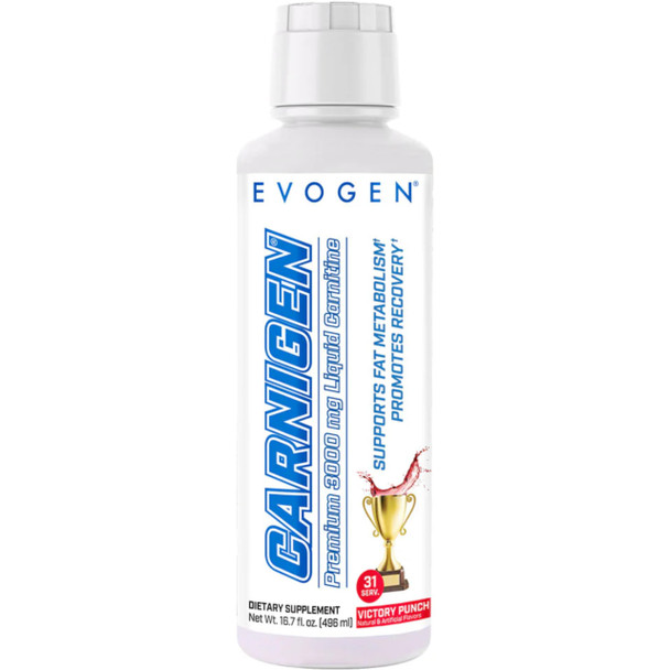 Evogen Carnigen - Liquid Carnitine | Supports Fat Metabolism & Recovery Caffeine Free | L-Carnitine Acetyl L-Carnitine | Victory Punch | 31 Servings