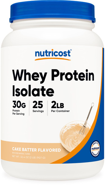 Nutricost Whey Protein Isolate Powder Cake Batter 2LBS