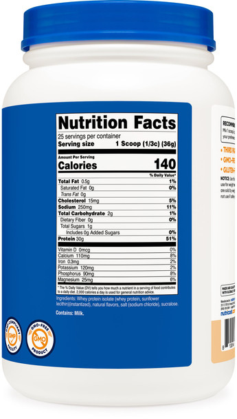Nutricost Whey Protein Isolate Powder Cake Batter 2LBS