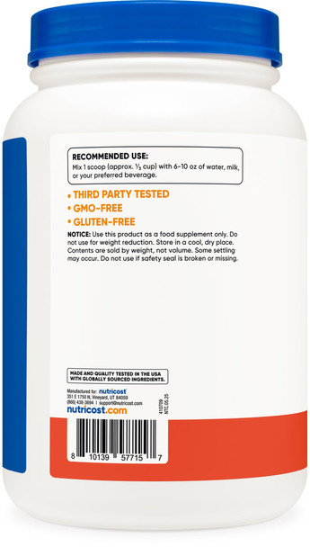 Nutricost Whey Protein Isolate (2 LB) Strawberry Banana Flavored - GMO-Free Gluten-Free