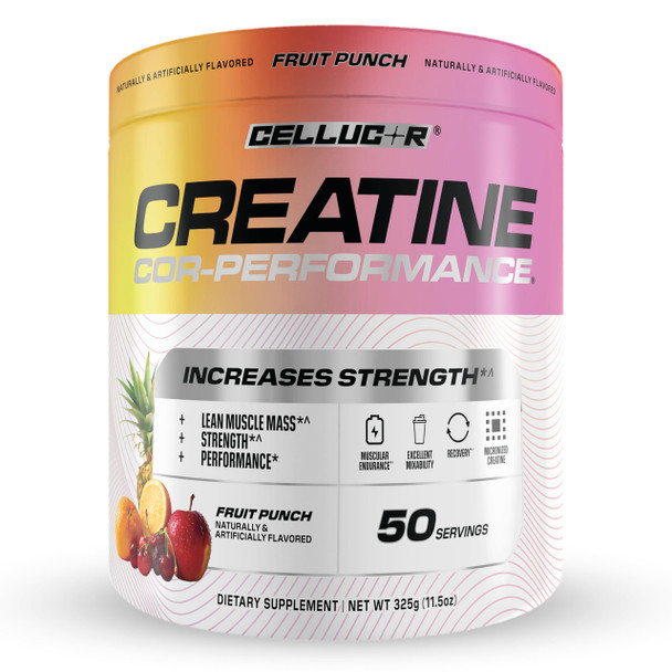 Cellucor Creatine Powder Fruit Punch Flavor - Increases Strength Lean Muscle Mass & Endurance Micronized Creatine for Fast Absorption 5g Creatine per Serving 50 Servings