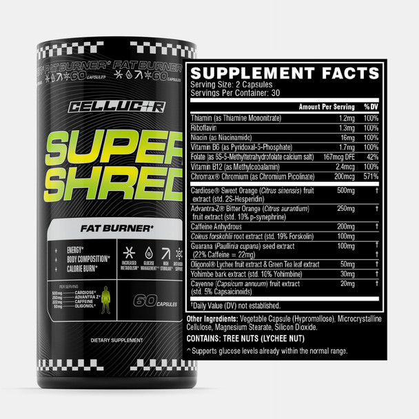 Cellucor Super Shred™ Fat Burner | Thermogenic Power & High Stimulant Energy | 60 Capsules
