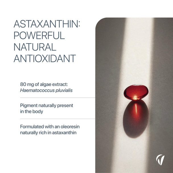 Astaxanthin – 80 mg Haematococcus Pluvialis Extract with 8 mg Astaxanthin – Natural Antioxidant – 60 Capsules – Vegan – Vitavea