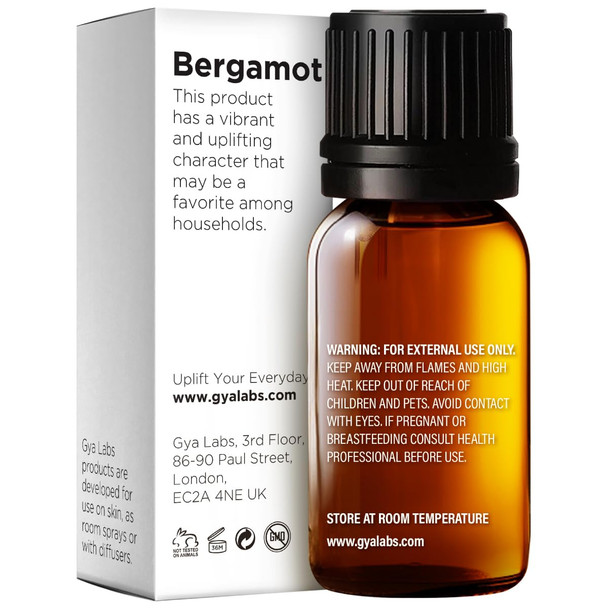 Gya Labs Bergamot Essential Oil - 0.34 Fl Oz - for Hair Skin Diffuser Aromatherapy & DIY Candle Making Scent