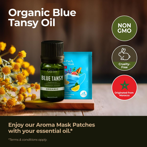 Gya Labs Blue Tansy Essential Oil - 0.17 Fl Oz - for Hair Skin Diffuser Aromatherapy & DIY Candle Making Scent