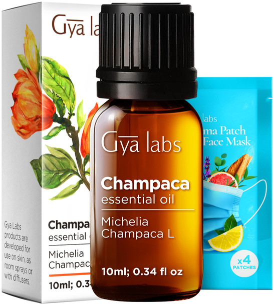 Gya Labs Champaca Essential Oil for Diffuser - 0.34 Fl Oz - 100% Pure Natural Champaca Oil for Skin Hair DIY Aroma Candle Making Scent