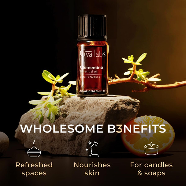 Gya Labs Clementine Essential Oil - 0.34 Fl Oz - for Hair Skin Diffuser Aromatherapy & DIY Candle Making Scent