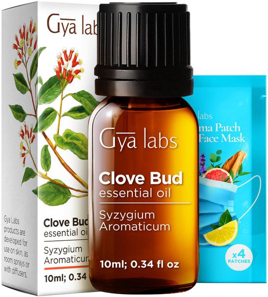 Gya Labs Clove Essential Oil - 0.34 Fl Oz - for Hair Skin Diffuser Aromatherapy & DIY Candle Making Scent