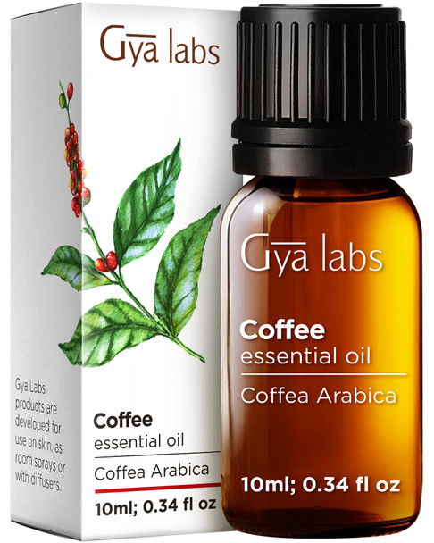 Gya Labs Coffee Essential Oil - 0.34 Fl Oz - for Hair Skin Diffuser Aromatherapy & DIY Candle Making Scent