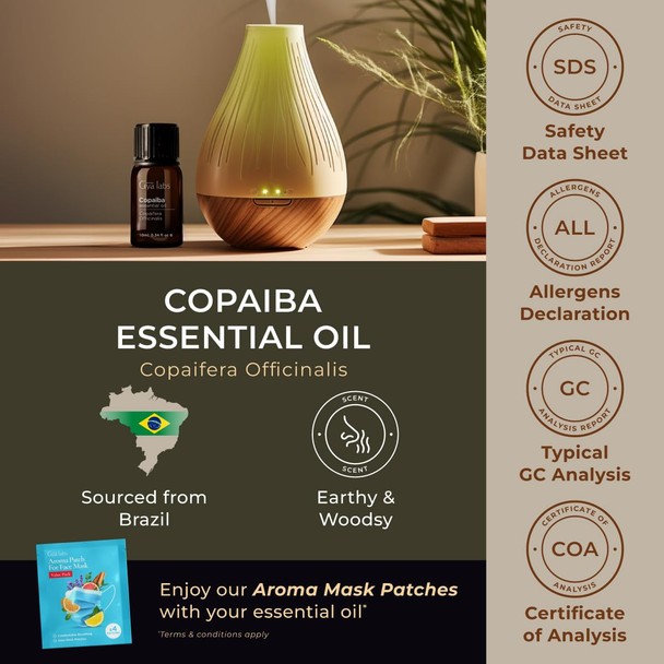 Gya Labs Copaiba Essential Oil - 0.34 Fl Oz - for Hair Skin Diffuser Aromatherapy & DIY Candle Making Scent