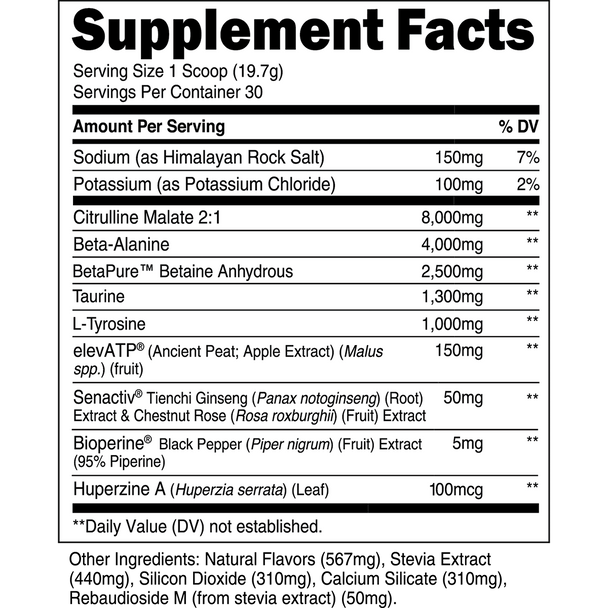 Transparent labs Stim-Free Pre-Workout -White Cherry - 30 Servings