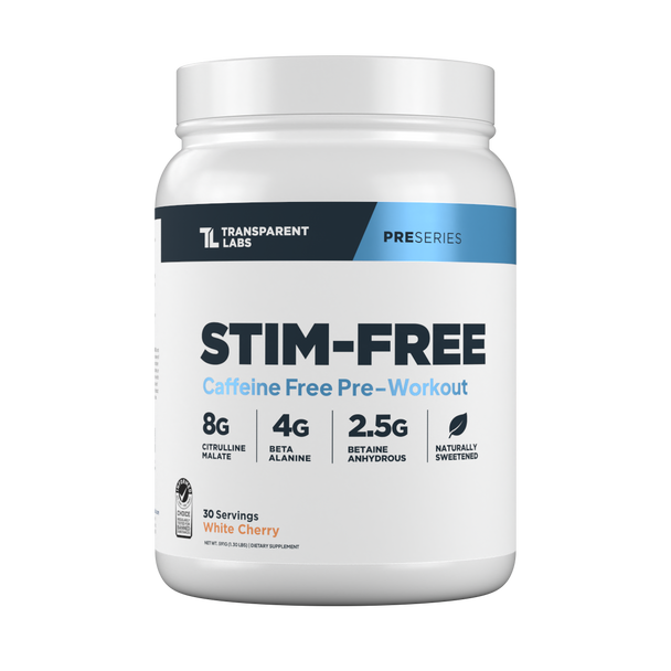 Transparent labs Stim-Free Pre-Workout -White Cherry - 30 Servings