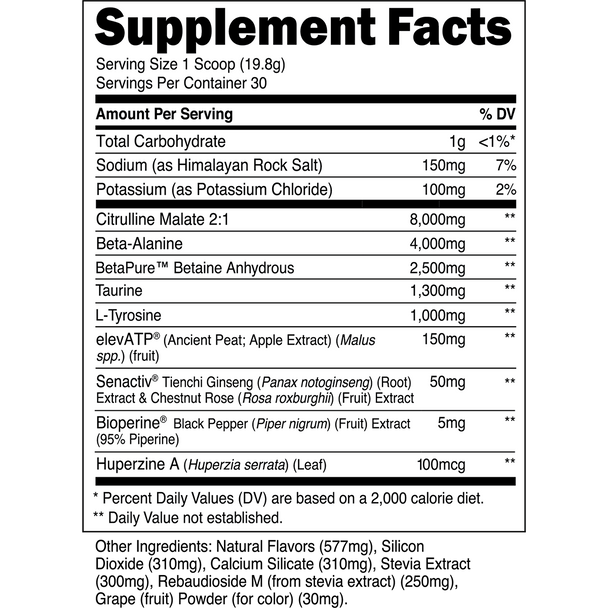 Transparent labs Stim-Free Pre-Workout - Grape Limeade - 30 Servings