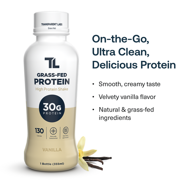 Transparent Labs Grass-Fed Protein Shake - Vanilla - 12 Pack