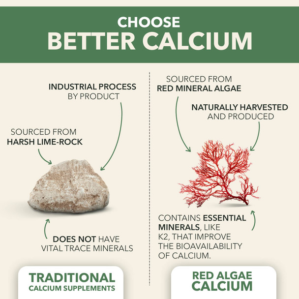 PlantFusion Vegan Calcium Premium Plant Based Calcium (1000mg) Sourced from Icelandic Red Algae Plus Magnesium D3 K2 and Boron 90 Vegan Tablets