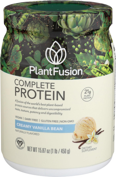 PlantFusion Complete Vegan Protein Powder - Plant Based Protein Powder With BCAAs Digestive Enzymes and Pea Protein - Keto Gluten Free Soy Free Non-Dairy No Sugar Non-GMO - Vanilla Bean 1 lb