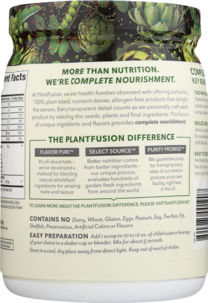 PlantFusion Complete Vegan Protein Powder - Plant Based Protein Powder With BCAAs Digestive Enzymes and Pea Protein - Keto Gluten Free Soy Free Non-Dairy No Sugar Non-GMO - Vanilla Bean 1 lb