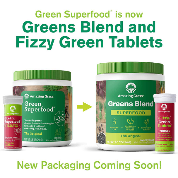 Amazing Grass Superfood Bundle - Original Superfood Greens Powder & Electrolyte Drink Tablets, Watermelon Lime, 30 Servings