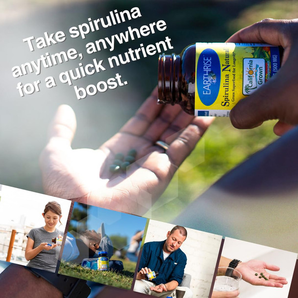 Earthrise Superfood 100% California Grown Spirulina 500mg Tablets (360 Count) Natural Premium Spirulina Vegan Gluten Free Keto Friendly Non -GMO High in Vitamins & Minerals