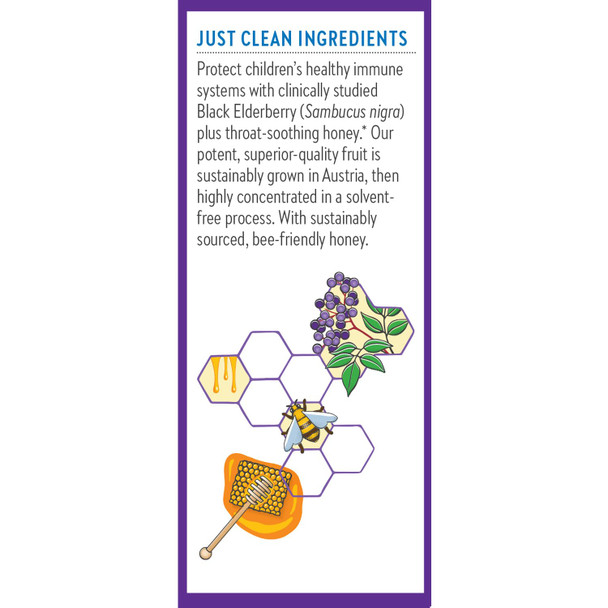 New Chapter Elderberry Kids Syrup Advanced Immune Defense for Ages 2+ 64x Concentrated Elderberry Sweetened with Throat-Soothing Grade A Honey Non-GMO Project Verified 4 Fl Ounce