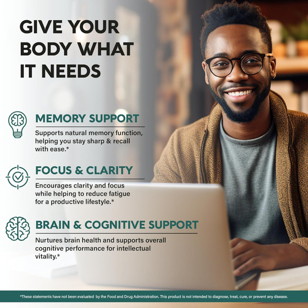 NUTRAHARMONY Lions Mane Supplement Capsules - Organic Lions Mane - Made in USA - Fruiting Bodies Extract - 1200 mg, 25% Polysaccharides - Memory & Focus Support - As Lions Powder - 240 Capsules, 4 Month Supply