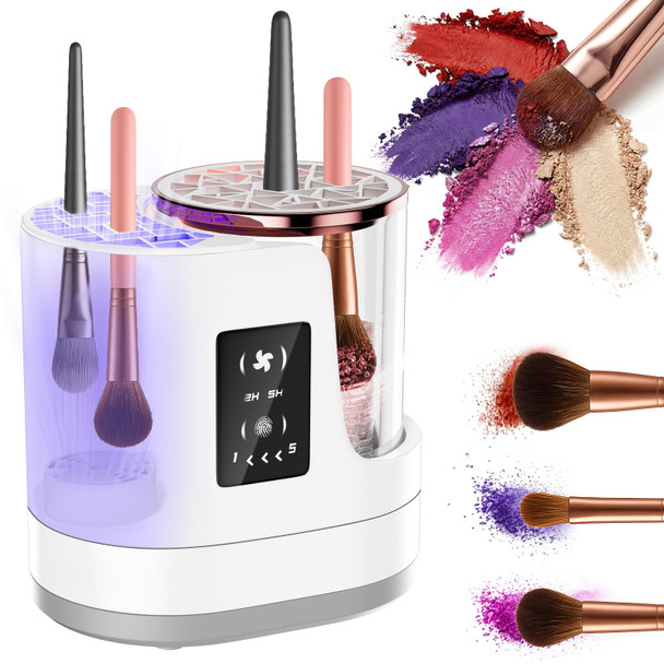 BIKTIC 3-in-1 Electric Makeup Brush Cleaner & Dryer, Automatic Brush Cleaner Machine with Deep Cleaning and  Adjustable Drying USB Powered for All Size Makeup Brushes Blush Brushes and  Sponges