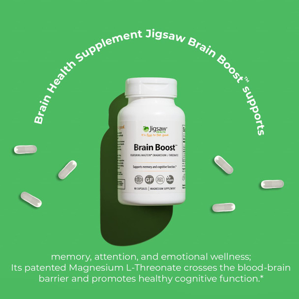 Jigsaw Health Brain Boost Magnesium L-Threonate Supplement, 90 Capsules