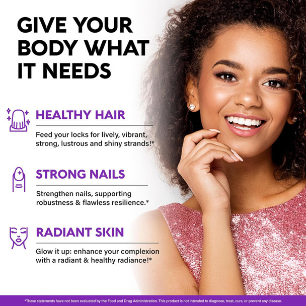 NUTRAHARMONY Biotin Gummies with Collagen - Hair Growth Support Skin, & Nail Strength - for Women & Men - Biotin 10000mcg | Keratin | Hyaluronic Acid | B-Complex | Saw Palmetto - Sugar-Free, Mixed Berry - 60 Gummy