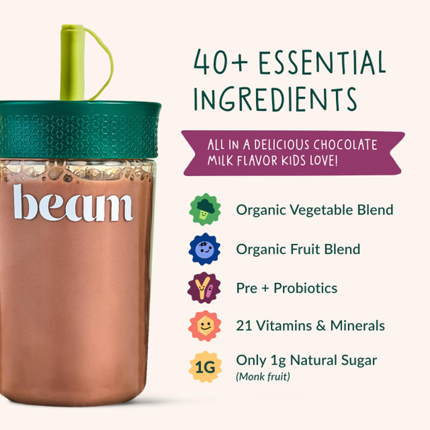 Beam Kids Multivitamin Powder – Kids Vitamins with Greens Probiotic & Prebiotic Immune Support for Children & Toddlers No Artificial Sweeteners for Picky Eaters 20 Servings Variety Pack