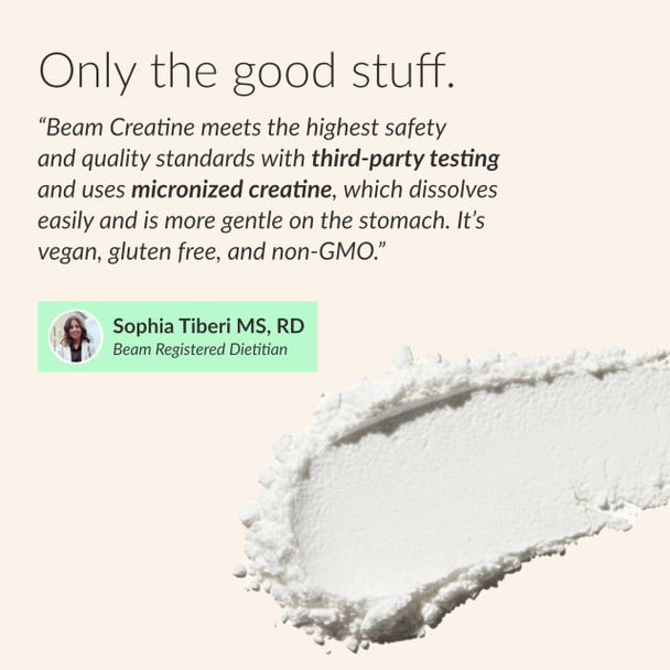 Beam Creatine Monohydrate Powder – 5g Micronized Creatine Monohydrate Flavored Creatine for Women & Men Muscle Strength Growth & Cognitive Support Watermelon Flavor 30 Servings