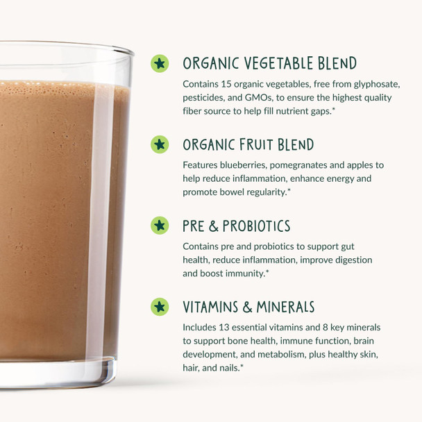Beam Kids All in One Superfood Powder Nutritional Shake Organic Greens Probiotics Vitamins Immune Support Gut Health Superfood Drink Daily Nutrition for Children No Artificial Sweeteners