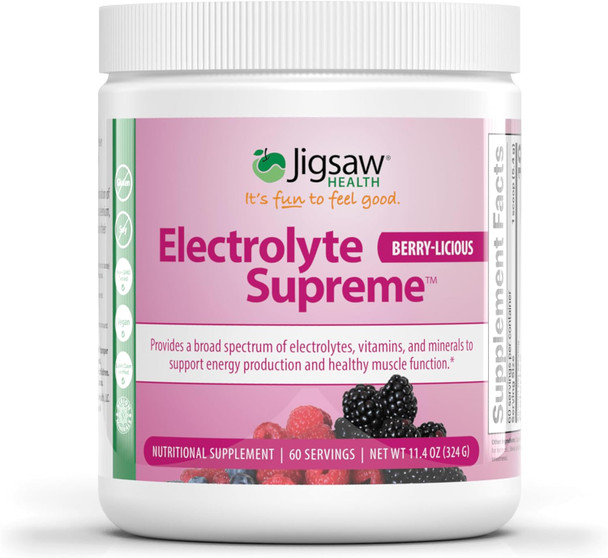 Jigsaw Health Electrolyte Supreme Jar, Berry Licious, 60 Servings