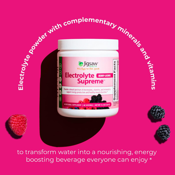 Jigsaw Health Electrolyte Supreme Jar, Berry Licious, 60 Servings