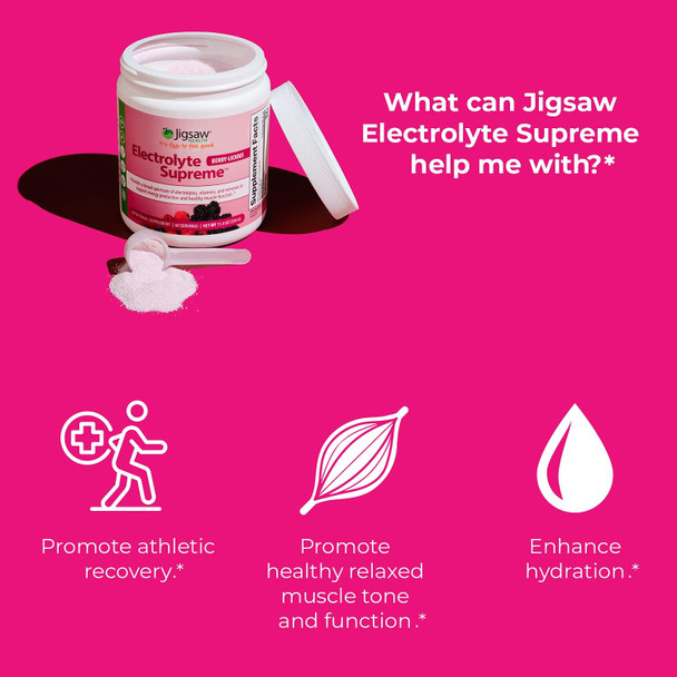 Jigsaw Health Electrolyte Supreme Jar, Berry Licious, 60 Servings