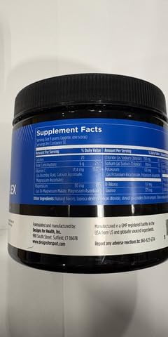 Designs for Sport Hydration Complex - Supports Hydration & Skeletal Muscle Function* - Electrolytes with D-Ribose & Vitamin C - Lemon-Orange Flavor - 8.5 oz 30 Servings