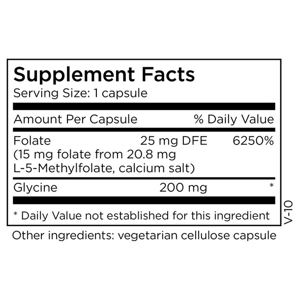 MethylPro 15mg L-Methylfolate (60 Capsules) - Professional Strength Active Methylfolate 5-MTHF Supplement for Mood Brain Health + Immune Support Non-GMO + Gluten-Free with No Fillers
