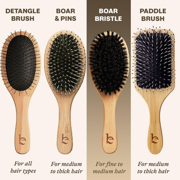 Beauty by Earth Boar Bristle Hair Brush for Women and Men, Natural 100% Soft Boars Hairbrush for Fine and Thin Hair  100% Boar Bristles