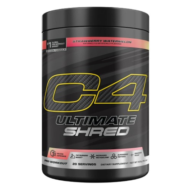Cellucor C4 Ultimate Shred Pre Workout Powder Fat Burner for Men & Women Weight Loss Supplement with Ginger Root Extract Strawberry Watermelon 20 Servings 12.3 Ounce (Pack of 1)
