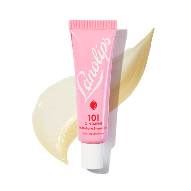 Lanolin 101 Multipurpose Ointment - Lanolin Lip Balm & Healing Ointment for Skin Barrier Repair - Moisturizer for Dry Lips  Cuticles & Elbows - No Petroleum Formula - Strawberry (0.35 oz)