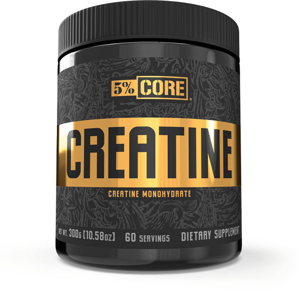 5% Nutrition Core Creatine | Micronized Creatine Monohydrate Powder | 5G, 5000mg, 60 Servings (Unflavored)