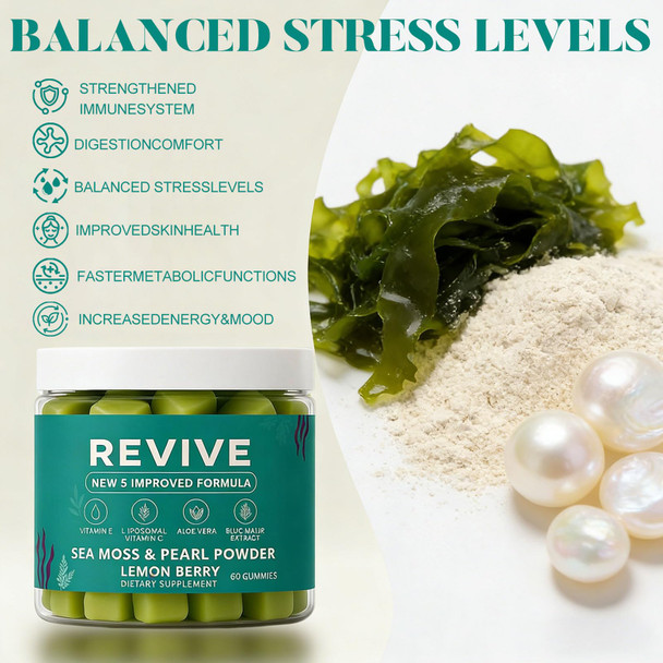 Revive Hair Gummies  Professional Revive Hair Gummies with Vitamin C  Vitamin E  Hair Growth for Women & Men - Sea Moss for Hair Loss (2)