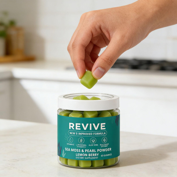 Revive Hair Gummies  Professional Revive Hair Gummies with Vitamin C  Vitamin E  Hair Growth for Women & Men - Sea Moss for Hair Loss (2)