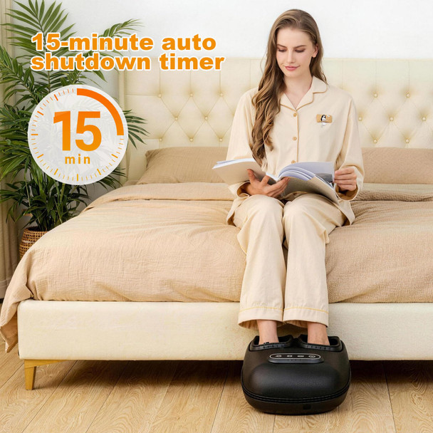LINGTENG Foot Massager Heated Foot Massager Foot Massage with 3 Modes 3 Intensity Levels 15-Min Timer Birthday Gifts for Women Men Mothers Day Gifts Size up to 13"