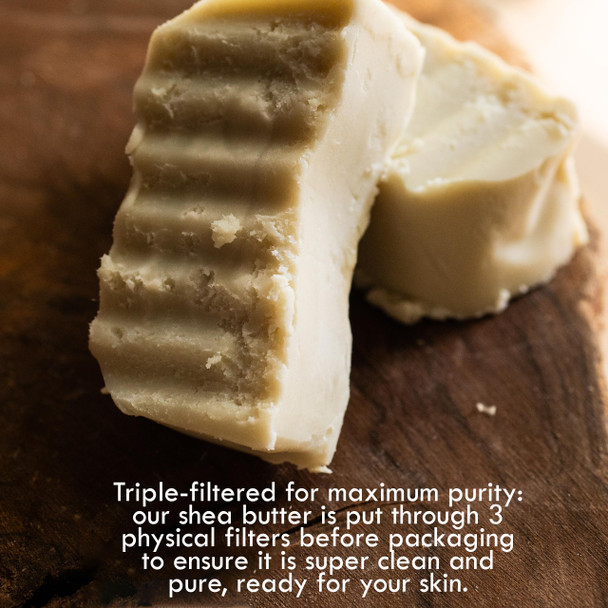 Raw Shea Butter - 100% Pure African Unrefined Shea Butter with Natural Smoky Scent | Moisturizer for Dry Skin & Hair DIY Body Butter Soap Lip Balm - 1 lb Bar