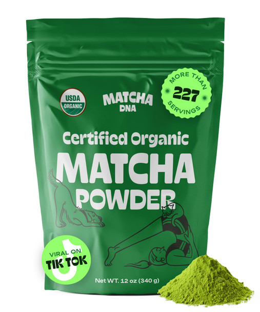 MATCHA DNA Certified Organic Matcha Green Tea Powder (12 oz BAG)