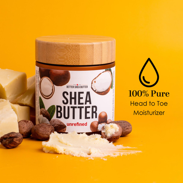 Raw Shea Butter – 100% Pure Unrefined African Shea Butter | Moisturizer for Dry Skin Face Hair & Scalp | DIY Body Butter Lip Balm & Soap Base | Smoky Scent (8 oz Jar)