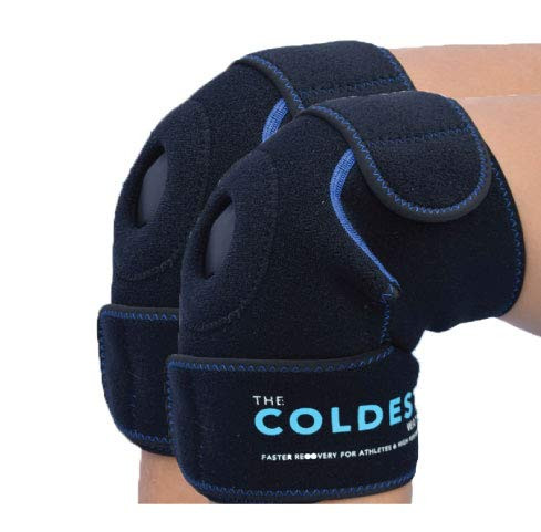 Coldest Knee Ice Pack Wrap Hot and Cold Therapy - Reusable Compression for Meniscus Tear Injury Recovery Sprains, Swelling Ice Packs After Surgery Rheumatoid Arthritis ICY Cold Brace - 2 Pack
