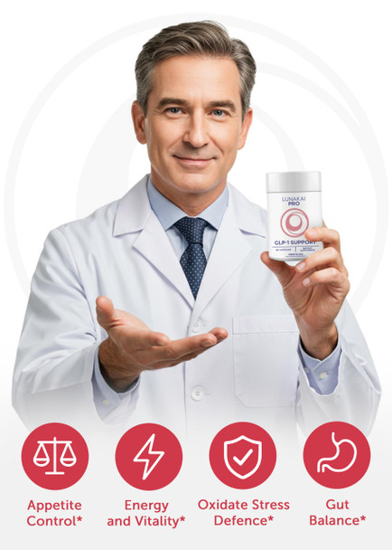 Lunakai USA Made GLP-1 Supplement - Natural GLP 1 Support with Probiotics & Resveratrol – Supports Weight Management Cravings & Metabolism 60ct