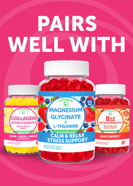 Lunakai USA Made Vitamin D3 K2 Gummies with Calcium – 3-in-1 Daily Vegan Supplement for Bone & Immune Support for Women Men & Kids 60ct