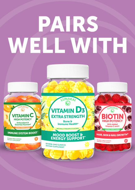 Lunakai USA Made 17-in-1 Prenatal Vitamins for Women with Iron & Folic Acid – Delicious Daily Prenatal Gummies for Maternal Wellness Support 60ct